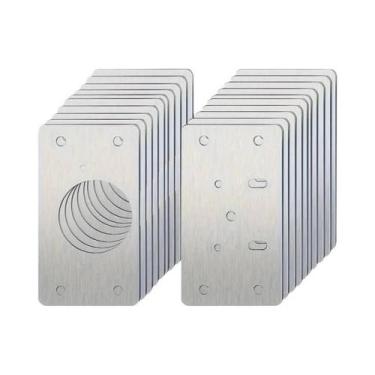 Imagem de Placas De Reparo De Dobradiças Em Aço Inoxidável Para Armários, Gaveta