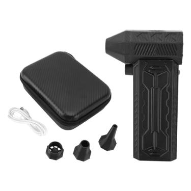 Imagem de plplaaoo Mini soprador seco recarregável por USB 130.000RPM potente ventilador turbo espanador de ar elétrico ventilador de refrigeração portátil para acampamento ao ar livre viagens plástico ABS 14,5