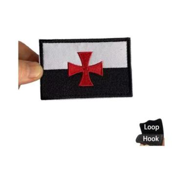 Imagem de Patch De Moral Tático Militar Bordado De Cavaleiros Templários De Jeru