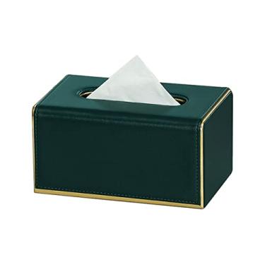 Imagem de CYYHGD Capa de caixa de lenços de couro PU, suporte de caixa de lenços, organizador de toalhas para banheiro, cozinha e escritório