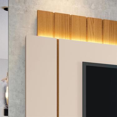 Imagem de Painel Home Suspenso 1.8 para TV até 55" Sala de Estar Shawn Off White/Cinamomo G26 - Gran Belo
