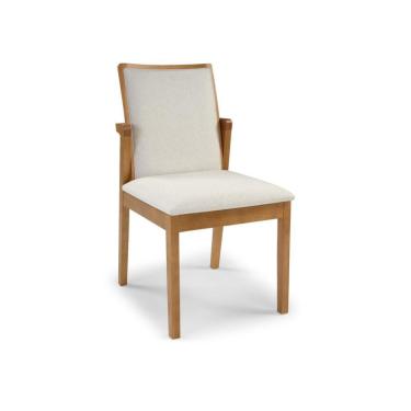 Imagem de Cadeira Cores Neutras Revestida Com Tecido Lindo Para Sala De Jantar Ou Cozinha