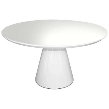 Imagem de Mesa De Jantar Cone Redonda 130 Cm Laqueada Cor Branco