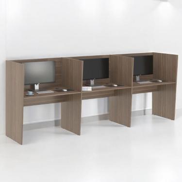 Imagem de Estação De Trabalho Escritório Mesa Call Center 3 Lugares Affara