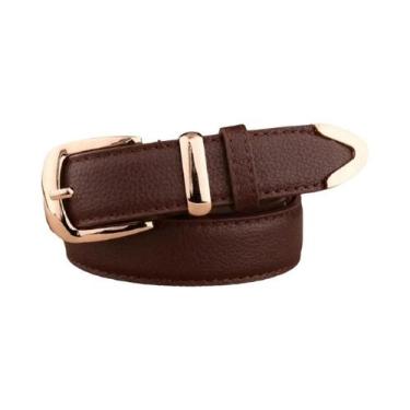 Imagem de Cinto Feminino De Couro Branco De Alta Qualidade Com Fivela Vintage Pa