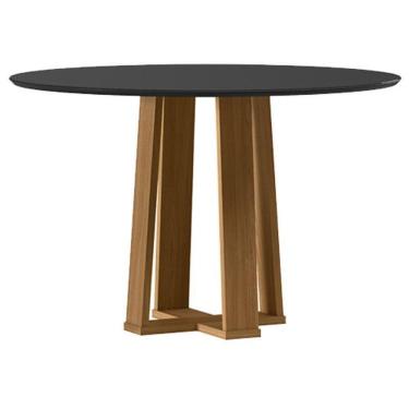 Imagem de Mesa De Jantar 120 Cm Isabela Com Vidro Ype Preto – New Ceval