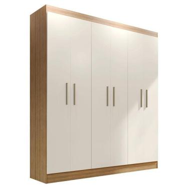 Imagem de Guarda Roupa Casal Ipé 6 Portas Freijó Off White Fosco - Kits Paraná