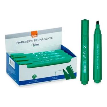Imagem de Pincel Atômico Marcador Permanente Verde chanfrada BRW 01un