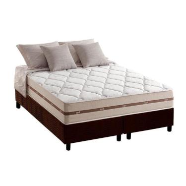 Imagem de Cama Box Queen: Colchão Molas Masterpocket Ensacadas Anjos Classic + Base Marrom(158X198)