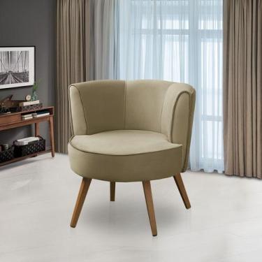 Imagem de Poltrona Para Sala Decorativa Bela Suede Rover & Beato, Bege, 1 poltro