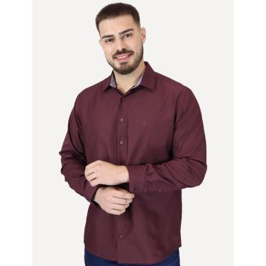 Imagem de Camisa Dudalina Masculina Comfort Tricoline Lisa Roxa-Masculino