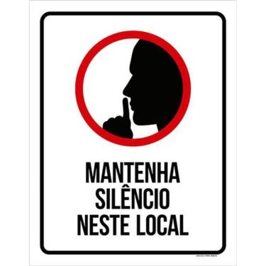 Imagem de Kit 3 Placas Mantenha Silêncio Neste Local 36X46