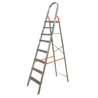 Imagem de Escada Doméstica de Alumínio com Acessórios Em Polipropileno 8 Degraus Antiderrapantes Eds008 Ag