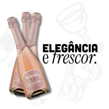 Imagem de Kit espumantes aurora rose brut 750ml com 3 garrafas