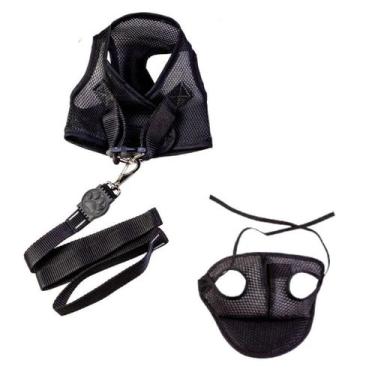 Imagem de Kit Boné E Colete Peitoral Aerado Com Guia Preto Pp - Nicapet