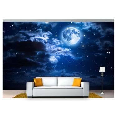Imagem de Papel De Parede Lua Noite Nuvens Céu 3D Lua16