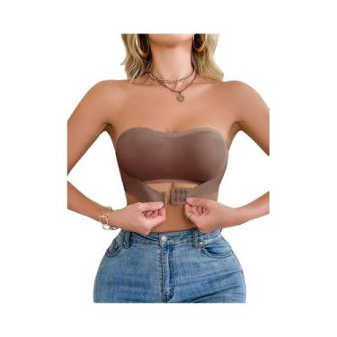 Imagem de Sutiã Sem Alças para Mulheres com Fecho Frontal, Sutiã Push Up Confort