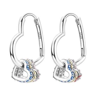 Imagem de Brincos De Argola Em Prata Esterlina 925 Com Cristal Starlight E Desig