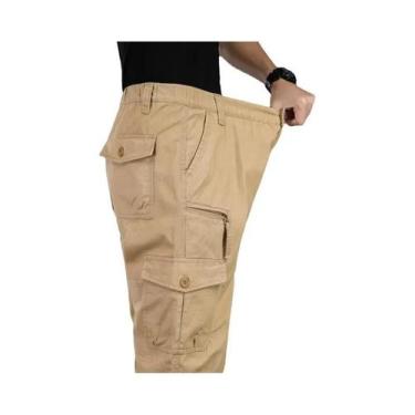 Imagem de Calças Cargo Táticas Masculinas De Tamanho Grande Com Cintura Elástica