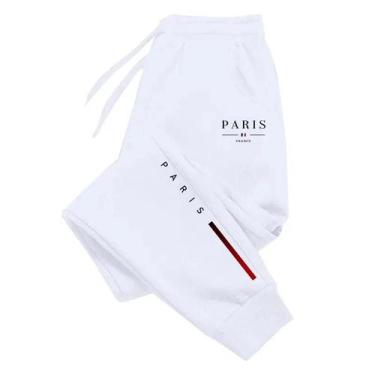 Imagem de Calças Jogger Masculinas Estampadas Paris, Calças De Moletom Casuais P