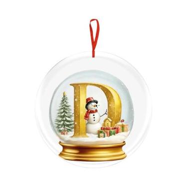 Imagem de Bola De Cristal Amarela De Acrílico Para Decoração De Árvore De Natal,