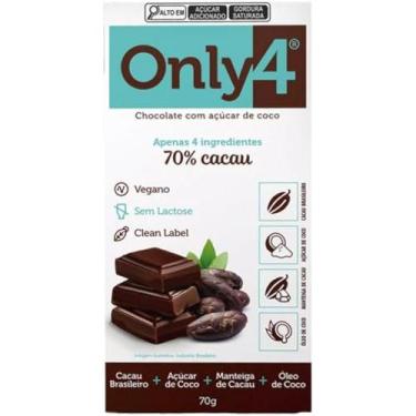 Imagem de Chocolate 70% Cacau Sem Lactose Vegano Café Fruits Only4 70g