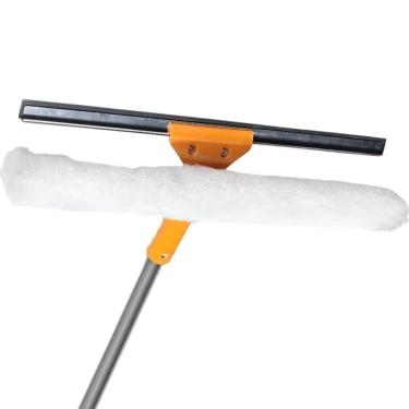 Imagem de Rodo Para Vidro 40cm Com Cabo E Luva De Algodão - Branco