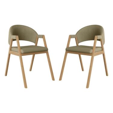 Imagem de Kit 2 Cadeiras Para Mesa de Jantar Moderna Linho - Balaqui