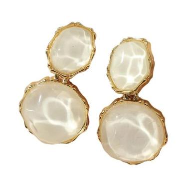 Imagem de Brincos Geométricos Redondos Para Mulheres, 2 Peças, Joias De Moda Par