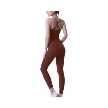 Imagem de Conjunto De Roupas De Yoga Femininas Em 2 Peças Para Fitness, Pilates 