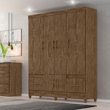 Imagem de Guarda Roupa Casal Ambiente MS912 6 Portas Castanho Wood - Moval