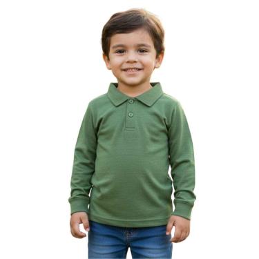 Imagem de Camisa Infantil Manga Longa com Gola Polo Meninos Festa