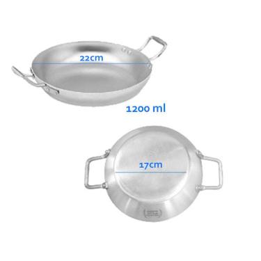 Imagem de Kit 5 Pergaminho Frigideira Aluminio para Porções 22cm 1200 ml ABC