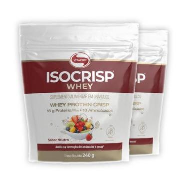 Imagem de Kit 2 Whey Protein Isocrisp Vitafor 240g Neutro, Neutro