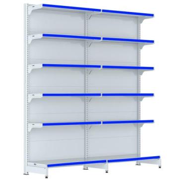 Imagem de Gondola Parede 202 Fit Farmacia Ate 2 Metros Branco Pe Azul - Amapá