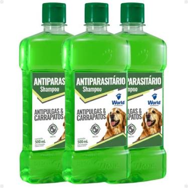 Imagem de Kit 3 Shampoo Antipulgas Carrapatos Dugs 500ml Neutro Cães