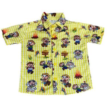 Imagem de Camisa Infantil Temática Festa Junina A Turma Caipira Xadrez - Bento E