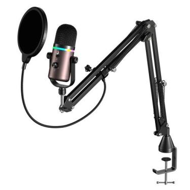 Imagem de Microfone Gamer Rise Mode Elite 09 RGB, com Suporte de Mesa, USB-C, Pr