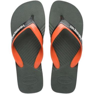 Imagem de Chinelo Havaianas Dual Verde Oliva e Laranja 41/42 Adulto Original