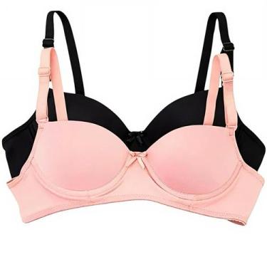 Imagem de Kit Com 2 Sutiã Infantil Menina Moça Bojo Juvenil Microfibra - PRESSUE