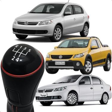 Imagem de Manopla Bola Cambio Gol Voyage Saveiro G5 G6 G7 Fox Vermelha Preto Com