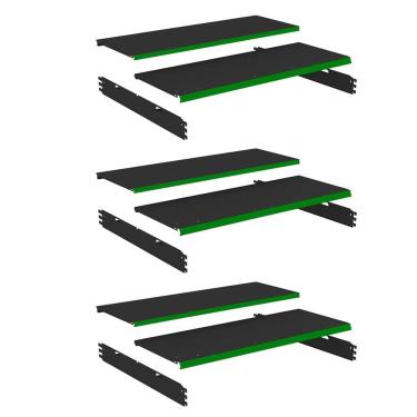 Imagem de Kit 3 Bandeja Gondola Rack FIT Preto 6X 30x90 CH22 Pe Verde
