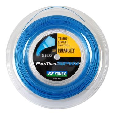 Imagem de Corda Yonex PolyTour Spin 16L 1.25mm Azul Rolo com 200 Metros-Unissex
