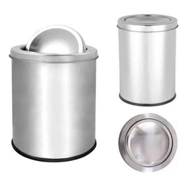Imagem de Lixeira Basculante Multiuso Inox 3 litros Cozinha Banheiro - POWER MAI