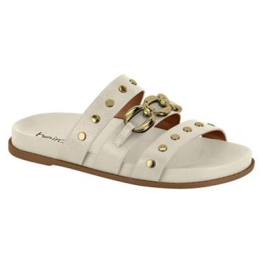 Imagem de Sandalia Papete Feminina Beira Rio Confortavel Tiras Corrente/Tachas L