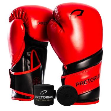 Imagem de Kit Luva Boxe Muay Thai Elite e Bandagem 3 Metros Pretorian - Treino e Sparring 10oz 12...