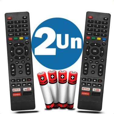 Imagem de Kit com 2 Controle Remoto Compatível Com Smart Tv Philco com Netflix -
