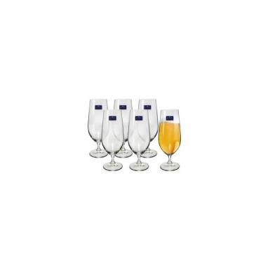 Imagem de Jogo Conjunto Com 6 Taças de Cristal Bohemia Anna Para Cerveja Chop 38