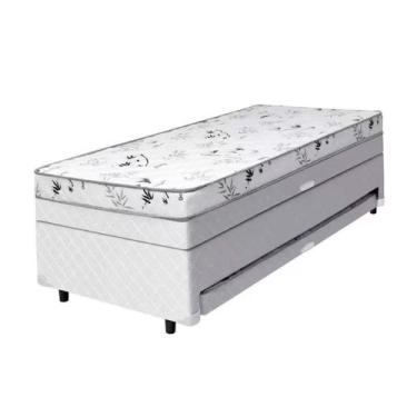 Imagem de Cama Box Baú Solteiro Conjugado Espuma Com Cama Auxiliar Bicama 3 Em 1