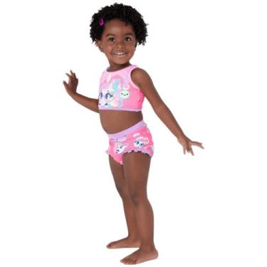 Imagem de Biquíni Bebê Infantil Uni Kawaii Rosa Verão Piscina Puket Tamanho:9 A 